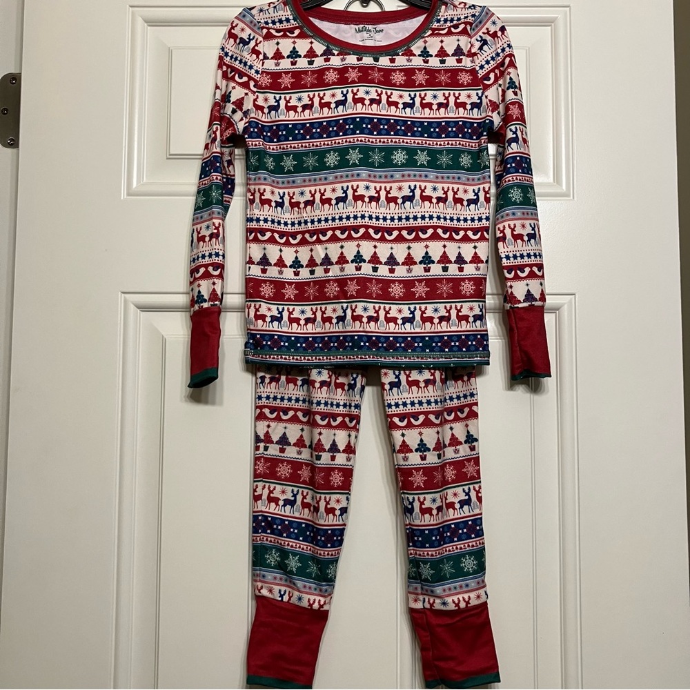 Matilda Jane Christmas Pajama Shirt & Pant 2 Piece Set Unisex Boys / Girls Sz 4T